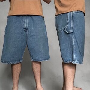 Dickies Carpenter Denim Shorts Blue Baggy Skater Y2K Size 40 GD200SNB